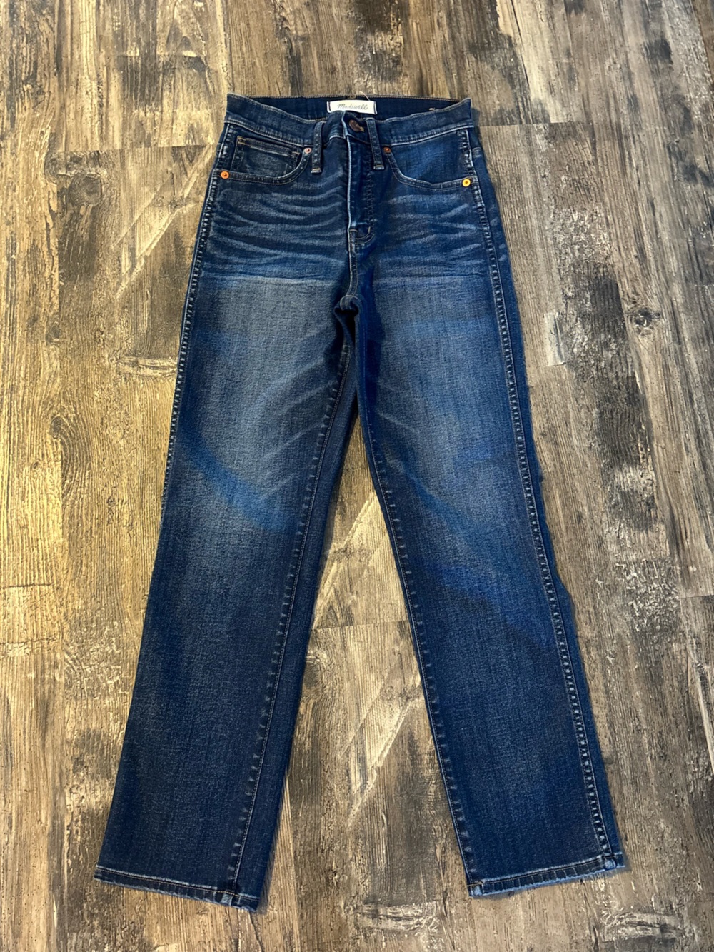 Madewell Women's Indigo Blue Slim Stovepipe Straight Jeans